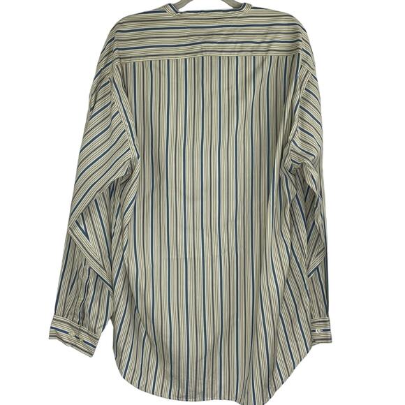Tommy Hilfiger stripped collarless button up Long Sleeve men's shirt size XL - Picture 6 of 12